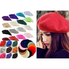 Mujer Sweet Solid Warm Wool Winter Beret French Artist Beanie Hat Ski Cap Hat  eb-46769497